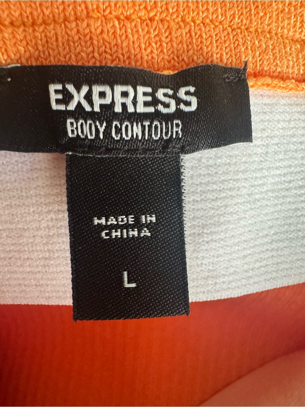 Express Orange Ribbed Body Contour skirt
